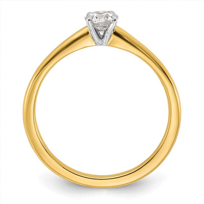 14K Bicolor Verlobungsring mit rundem Solitär, 0,33 ct. Labor-gezüchtetem Diamant, VS/SI+ G+