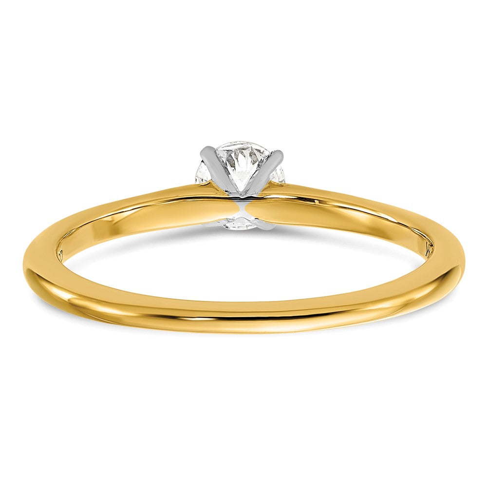 14K Bicolor Gold 1/3 Karat Zertifiziert Im Labor Gezüchtet Diamant Vs+ F+ Rund Komplett Solitär Verlobungsring