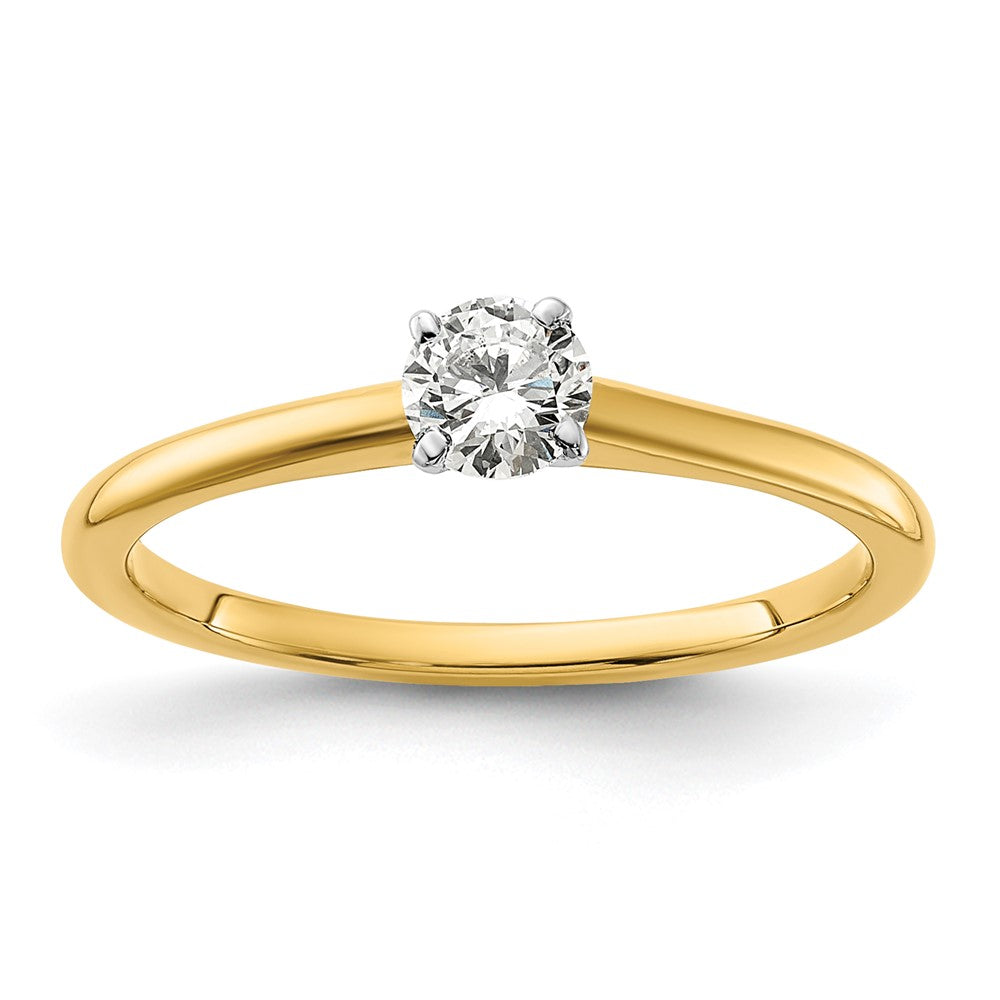 14K Bicolor Verlobungsring mit rundem Solitär, 0,33 ct. Labor-gezüchtetem Diamant, VS/SI+ G+