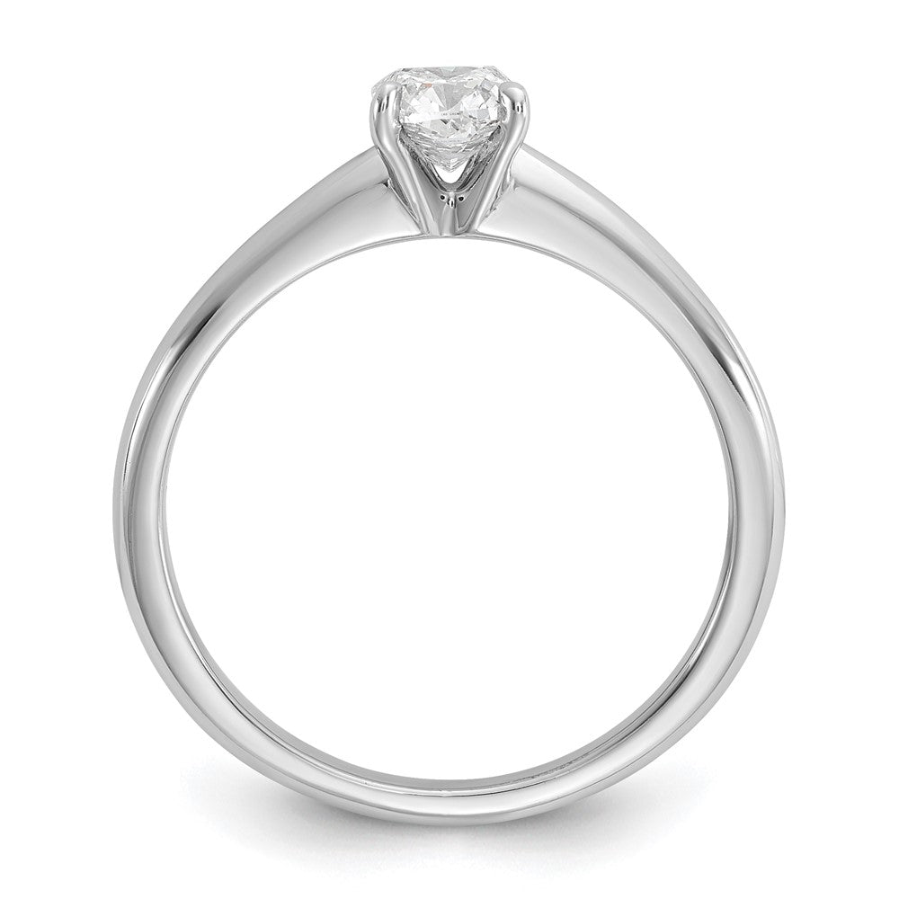14K Weißgold Solitär-Verlobungsring mit 0,5 ct. zertifiziertem, laborgezüchtetem Diamanten im Kissenschliff VS/SI+ G+