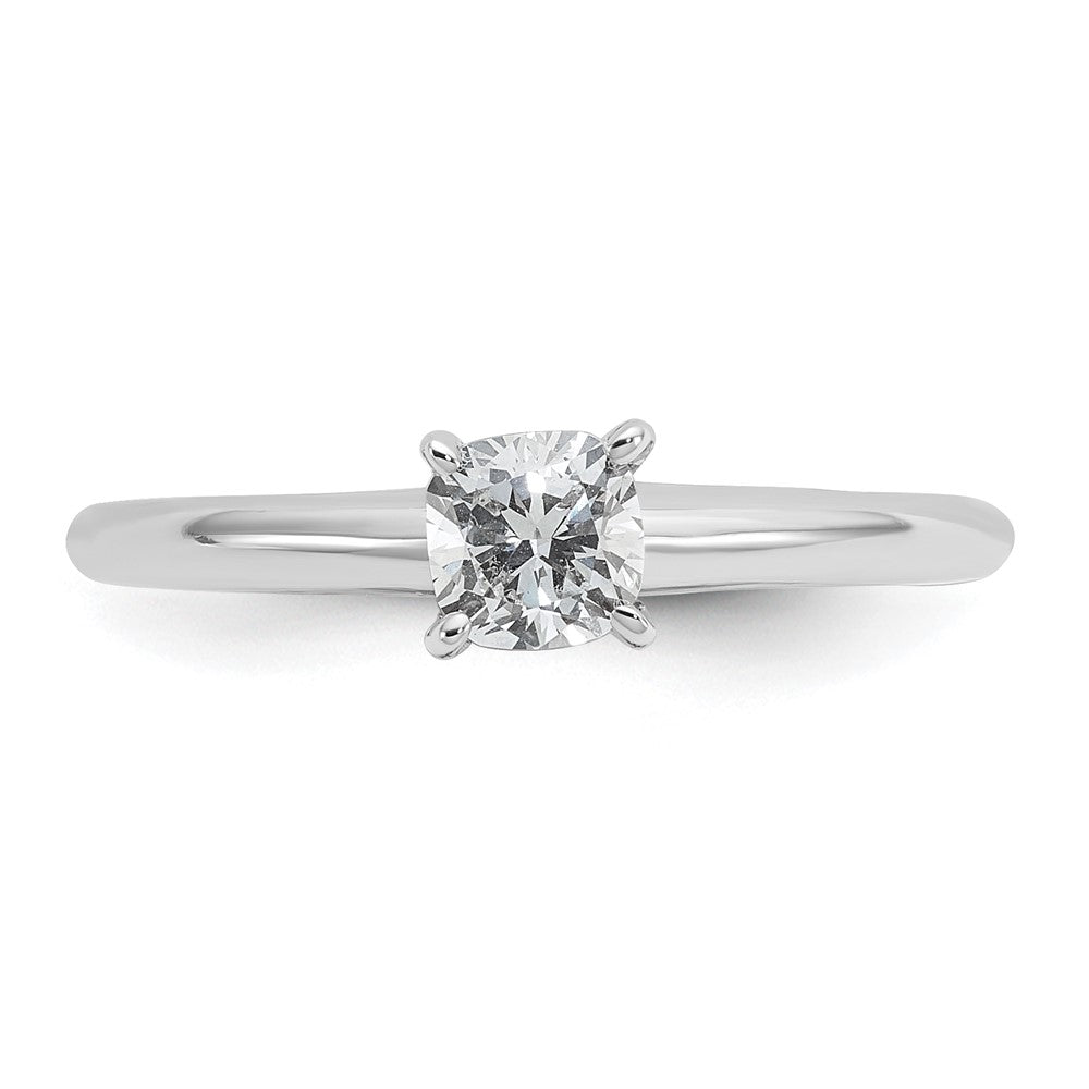 14K Weißgold Verlobungsring mit 0,5 ct. im Kissenschliff (Cushion Solitaire) laborgezüchtetem Diamant VS/SI+ G+