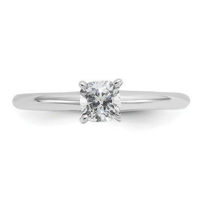 14K Weißgold Verlobungsring mit 0,5 ct. im Kissenschliff (Cushion Solitaire) laborgezüchtetem Diamant VS/SI+ G+