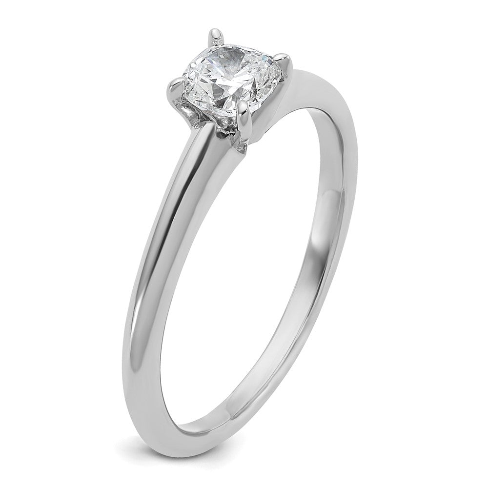 14K Weißgold Verlobungsring mit 0,5 ct. im Kissenschliff (Cushion Solitaire) laborgezüchtetem Diamant VS/SI+ G+