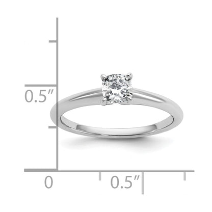14K Weißgold Verlobungsring mit 0,5 ct. im Kissenschliff (Cushion Solitaire) laborgezüchtetem Diamant VS/SI+ G+