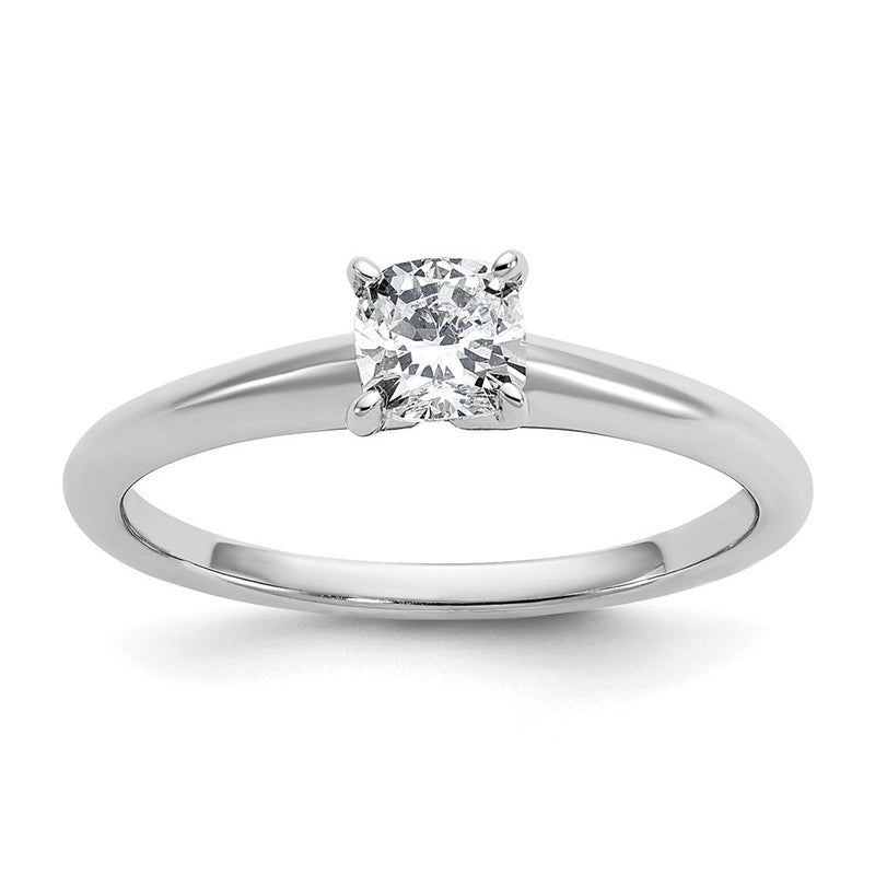 14K Weißgold 1/2 Karat Im Labor Gezüchtet Diamant Vs+ F+ Kissen Komplett Solitär Verlobungsring