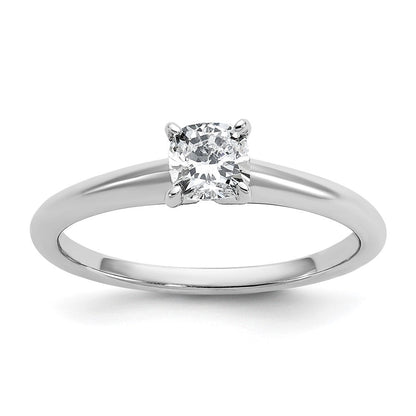 14K Weißgold Verlobungsring mit 0,5 ct. im Kissenschliff (Cushion Solitaire) laborgezüchtetem Diamant VS/SI+ G+