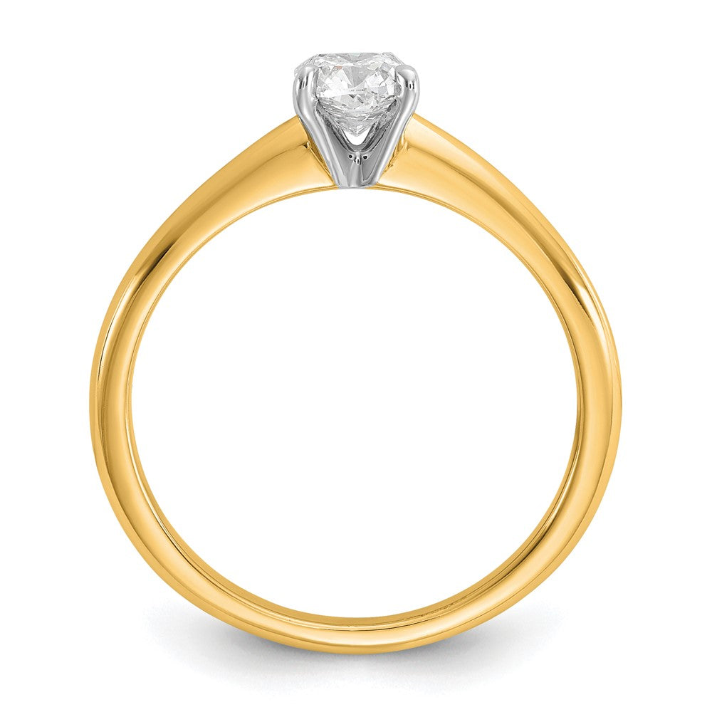 14K Bicolor Verlobungsring mit 0,5 ct. zertifiziertem im Labor gezüchtetem Diamant VS/SI+ G+ im Kissenschliff als Solitär