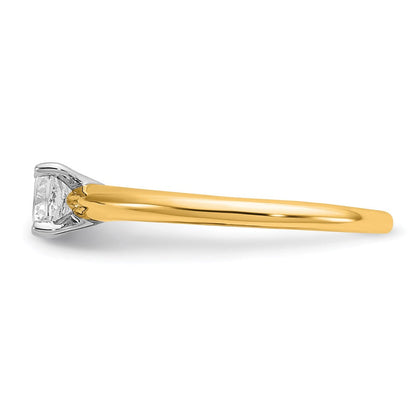 14K Bicolor Verlobungsring mit 0,5 ct. zertifiziertem im Labor gezüchtetem Diamant VS/SI+ G+ im Kissenschliff als Solitär