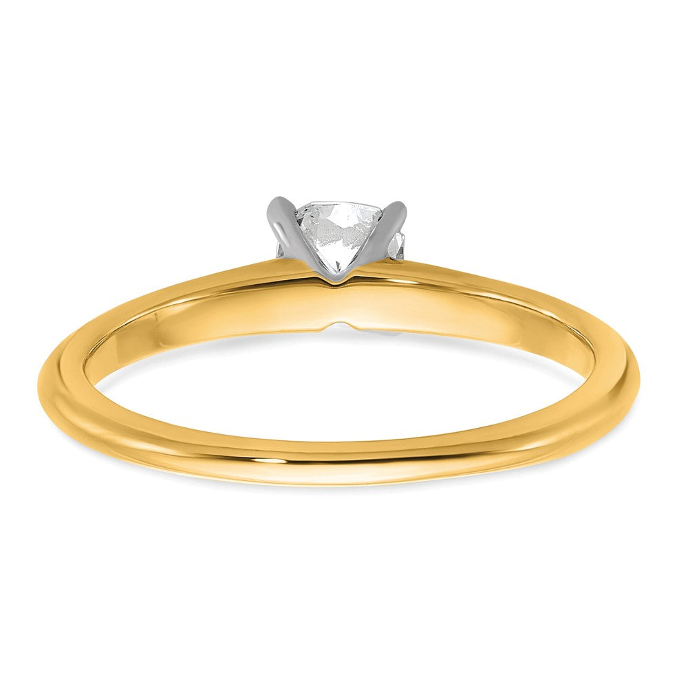 14K Bicolor Verlobungsring mit 0,5 ct. zertifiziertem im Labor gezüchtetem Diamant VS/SI+ G+ im Kissenschliff als Solitär