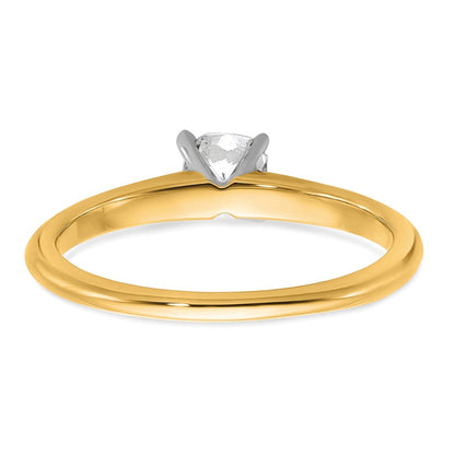 14K Bicolor Verlobungsring mit 0,5 ct. zertifiziertem im Labor gezüchtetem Diamant VS/SI+ G+ im Kissenschliff als Solitär