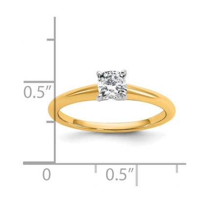 14K Bicolor Verlobungsring mit 0,5 ct. zertifiziertem im Labor gezüchtetem Diamant VS/SI+ G+ im Kissenschliff als Solitär