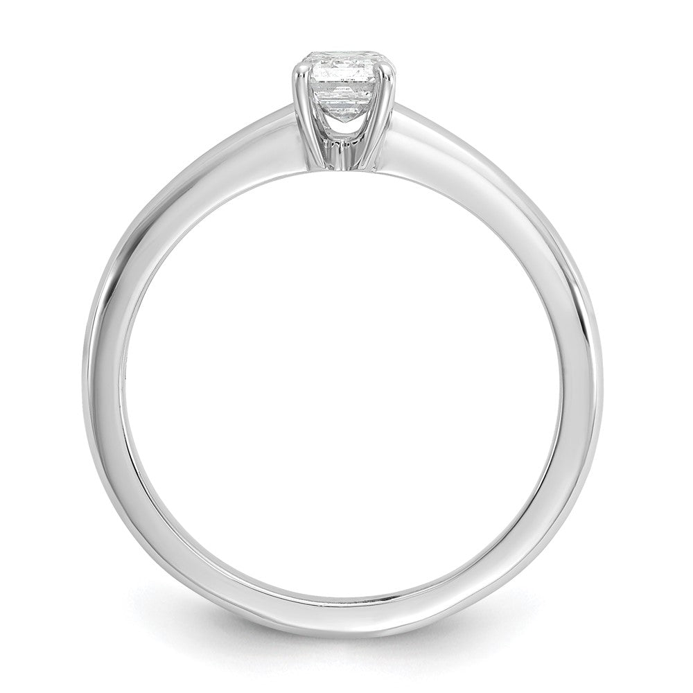 14K Weißgold 0,5 ct. Laborgezüchteter Diamant VS/SI+ G+ Smaragdschliff Solitär Verlobungsring