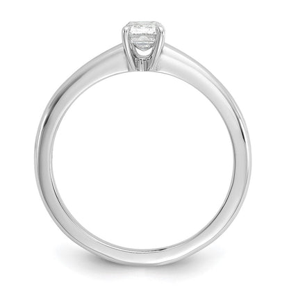 14K Weißgold 0,5 ct. zertifizierter im Labor gezüchteter Diamant VS/SI+ G+ Smaragdschliff Solitär-Verlobungsring