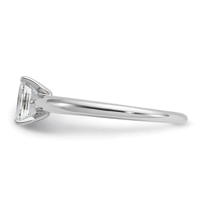 14K Weißgold 0,5 ct. Laborgezüchteter Diamant VS/SI+ G+ Smaragdschliff Solitär Verlobungsring