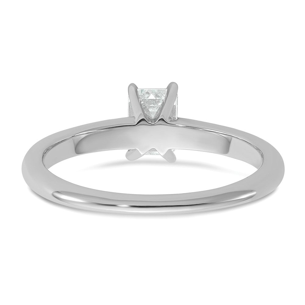 14K Weißgold 0,5 ct. Laborgezüchteter Diamant VS/SI+ G+ Smaragdschliff Solitär Verlobungsring