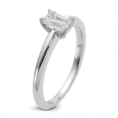 14K Weißgold 0,5 ct. Laborgezüchteter Diamant VS/SI+ G+ Smaragdschliff Solitär Verlobungsring