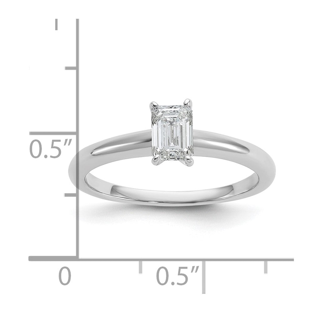 14K Weißgold 0,5 ct. Laborgezüchteter Diamant VS/SI+ G+ Smaragdschliff Solitär Verlobungsring