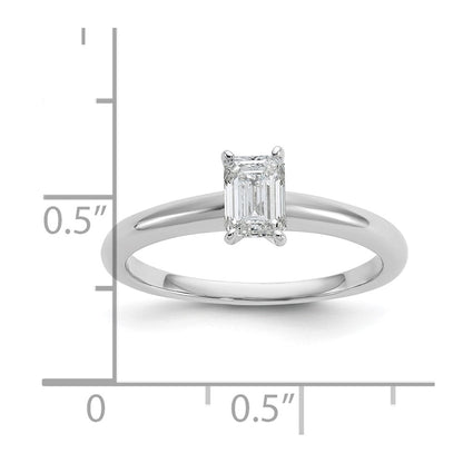14K Weißgold 0,5 ct. Laborgezüchteter Diamant VS/SI+ G+ Smaragdschliff Solitär Verlobungsring