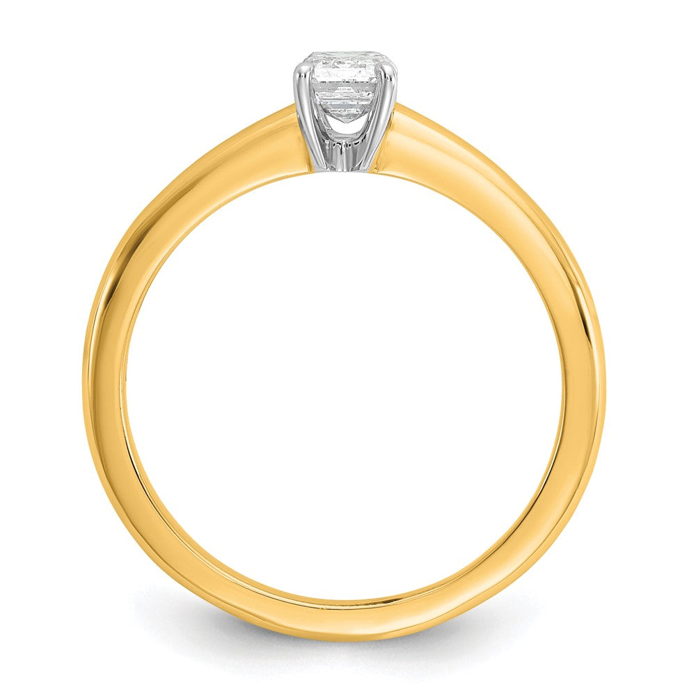 14K Bicolor Verlobungsring mit 0,5 ct. Labor-gezüchtetem Diamant VS/SI+ G+ im Smaragdschliff, Solitär