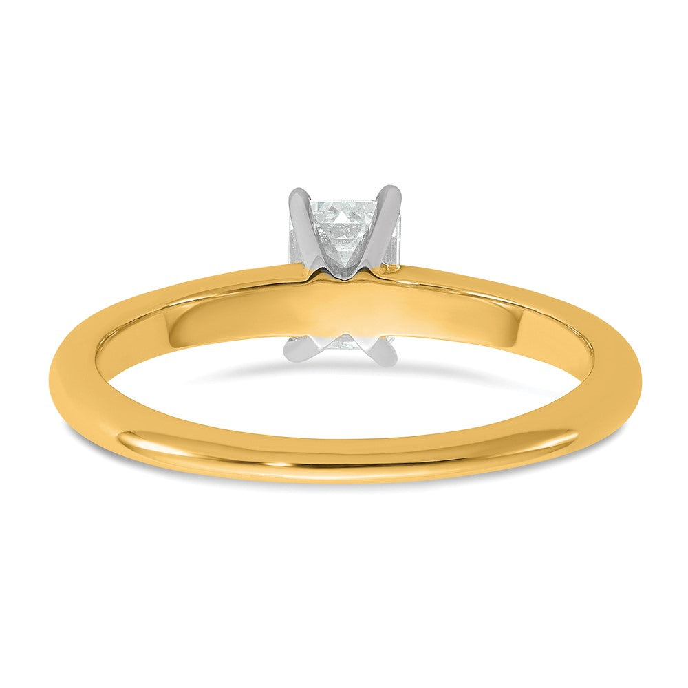 14K Bicolor Verlobungsring mit 0,5 ct. Labor-gezüchtetem Diamant VS/SI+ G+ im Smaragdschliff, Solitär