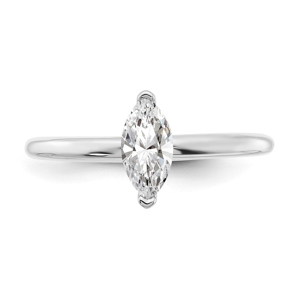 14K Weißgold Verlobungsring mit 0,5 ct. im Labor gezüchtetem Diamant-Solitär in Marquise-Form, VS/SI+ G+