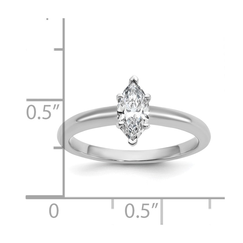 14K Weißgold Verlobungsring mit 0,5 ct. im Labor gezüchtetem Diamant-Solitär in Marquise-Form, VS/SI+ G+