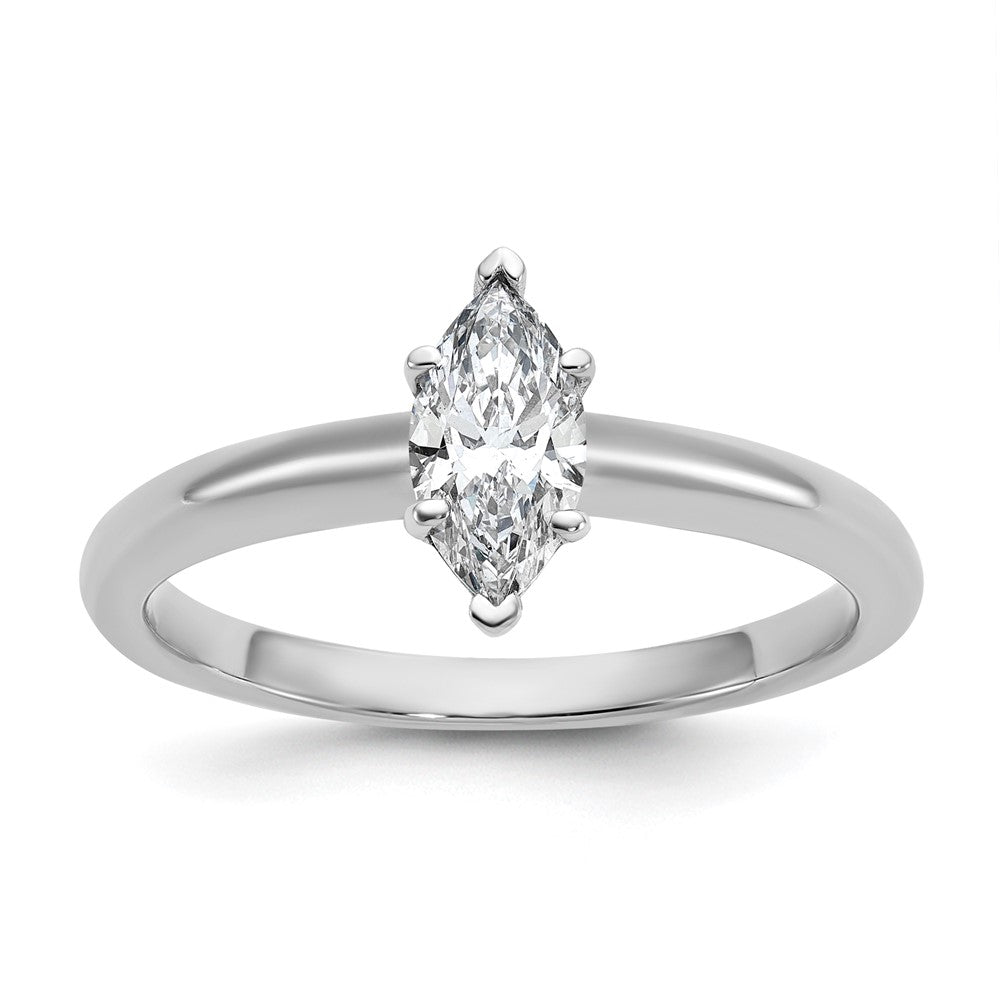14K Weißgold Verlobungsring mit 0,5 ct. im Labor gezüchtetem Diamant-Solitär in Marquise-Form, VS/SI+ G+