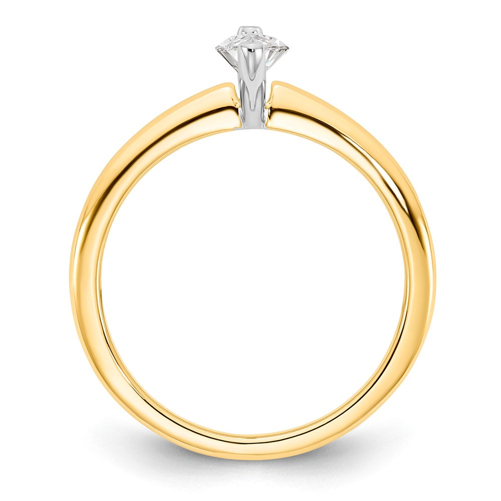 14K Bicolor 0,5 ct. zertifizierter, im Labor gezüchteter Diamant VS/SI+ G+ Marquise-Solitär-Verlobungsring