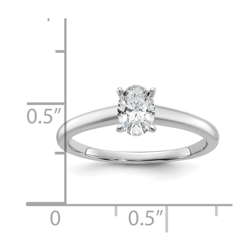 14K Weißgold Solitär-Verlobungsring mit 0,5 ct. im Oval-Schliff, Labordiamant VS/SI+ G+