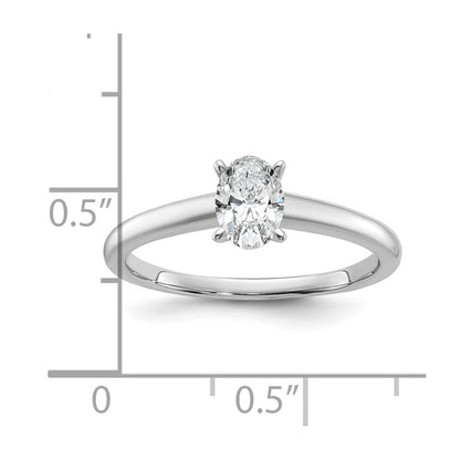14K Weißgold 0,5 ct. zertifizierter, im Labor gezüchteter Diamant VS/SI+ G+ Oval-Solitär-Verlobungsring