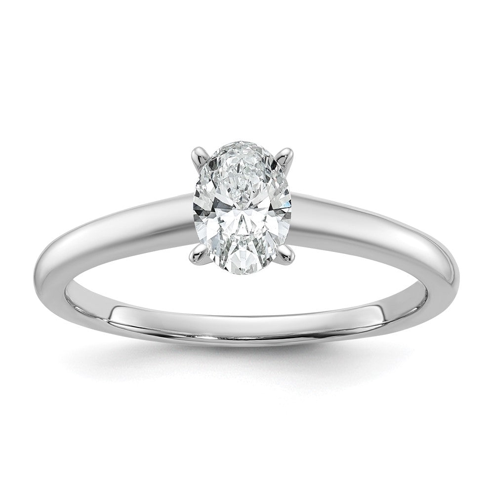 14K Weißgold Solitär-Verlobungsring mit 0,5 ct. im Oval-Schliff, Labordiamant VS/SI+ G+