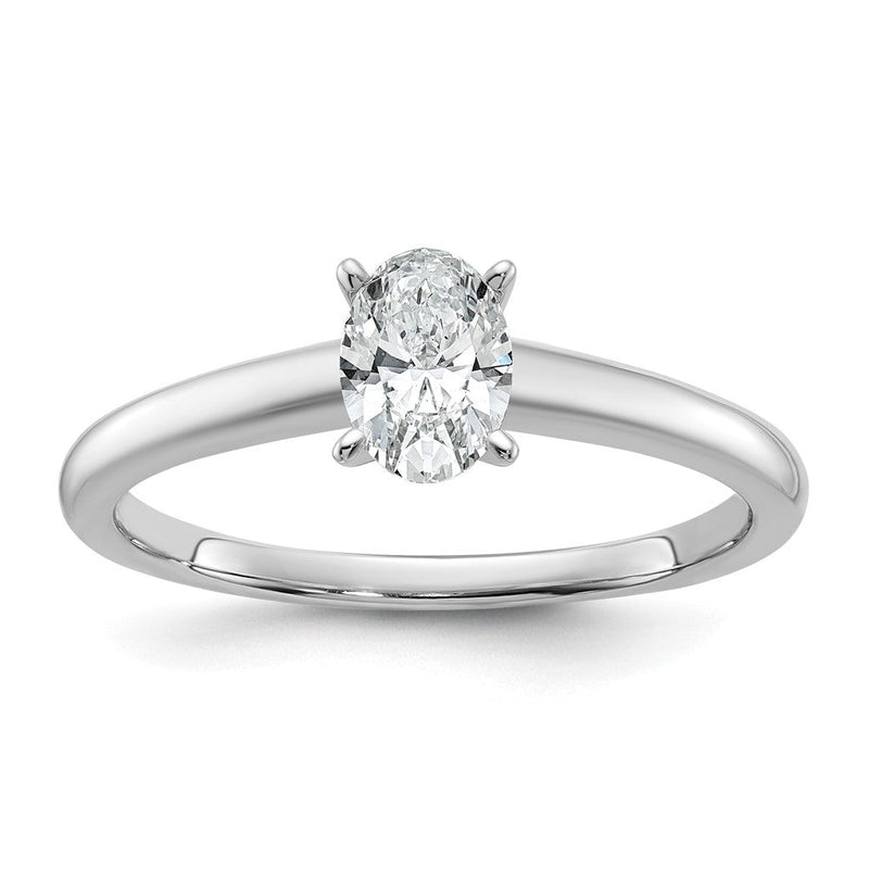 14K Weißgold 1/2 Karat Zertifiziert Im Labor Gezüchtet Diamant Vs+ F+ Oval Komplett Solitär Verlobungsring