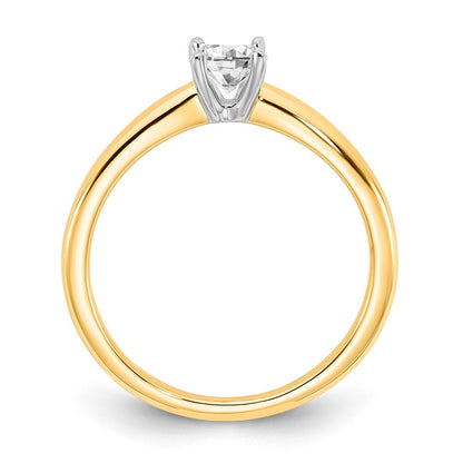 14K Bicolor Verlobungsring mit 0,5 ct. im Labor gezüchtetem Diamant, VS/SI+ G+, Oval-Solitär
