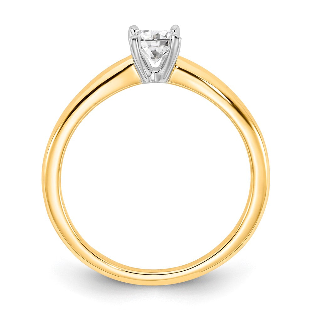 14K Bicolor Verlobungsring mit 0,5 ct. zertifiziertem Labor-gezüchtetem Diamant VS/SI+ G+ im Oval-Solitär-Schliff