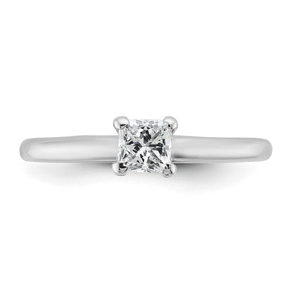 14K Weißgold Verlobungsring mit 0,5 ct. zertifiziertem, im Labor gezüchtetem Diamanten, VS/SI+ G+, Princess-Schliff, Solitär