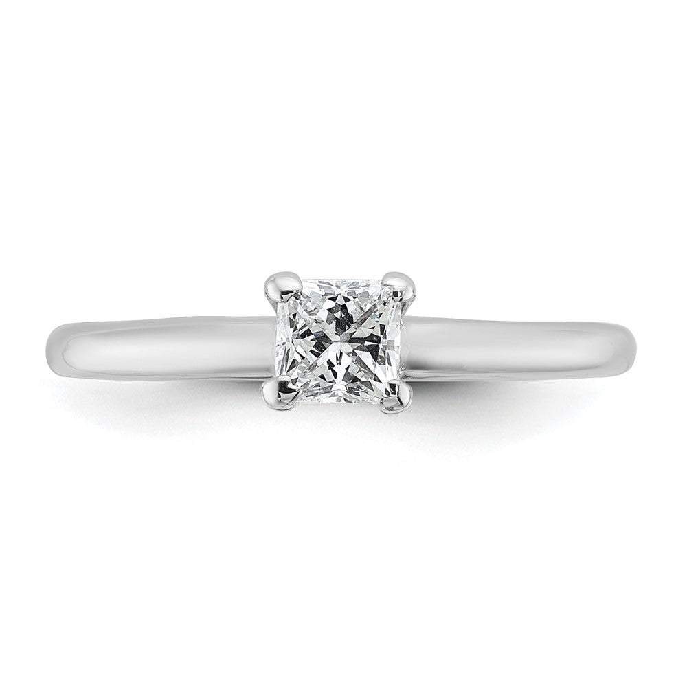 14K Weißgold Verlobungsring, Princess-Schliff, 0,5 ct. im Labor gezüchteter Solitär-Diamant, VS/SI+ G+