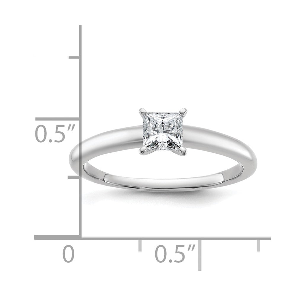14K Weißgold Verlobungsring, Princess-Schliff, 0,5 ct. im Labor gezüchteter Solitär-Diamant, VS/SI+ G+