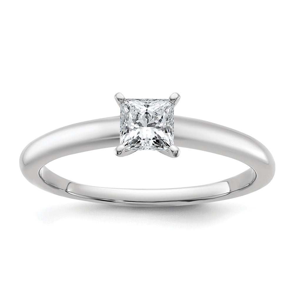 14K Weißgold Verlobungsring, Princess-Schliff, 0,5 ct. im Labor gezüchteter Solitär-Diamant, VS/SI+ G+