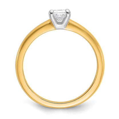 14K Bicolor 0,5 ct. Zertifizierter Laborgezüchteter Diamant VS/SI+ G+ Princess-Solitär-Verlobungsring