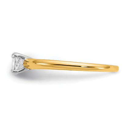 14K Bicolor 0,5 ct. Zertifizierter Laborgezüchteter Diamant VS/SI+ G+ Princess-Solitär-Verlobungsring