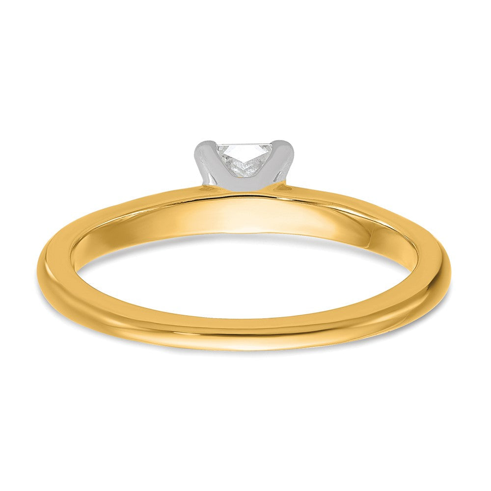 14K Bicolor 0,5 ct. Zertifizierter Laborgezüchteter Diamant VS/SI+ G+ Princess-Solitär-Verlobungsring