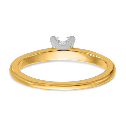 14K Bicolor 0,5 ct. Zertifizierter Laborgezüchteter Diamant VS/SI+ G+ Princess-Solitär-Verlobungsring