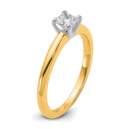14K Bicolor 0,5 ct. Zertifizierter Laborgezüchteter Diamant VS/SI+ G+ Princess-Solitär-Verlobungsring