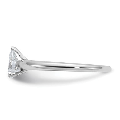 14K Weißgold Solitär-Verlobungsring mit 0,5 ct. laborgezüchtetem Diamant im Tropfenschliff, VS/SI+ G+