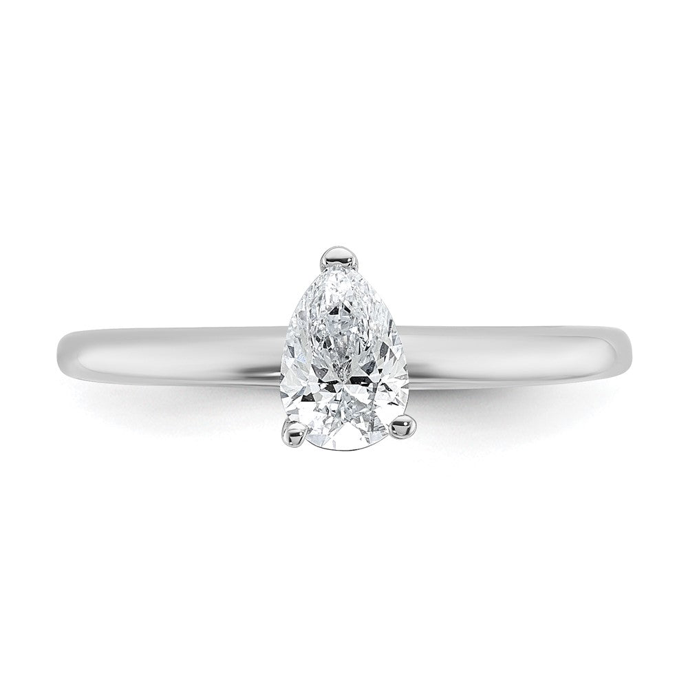 14K Weißgold Solitär-Verlobungsring mit 0,5 ct. laborgezüchtetem Diamant im Tropfenschliff, VS/SI+ G+