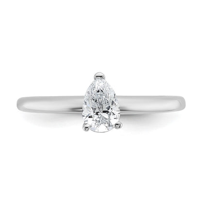 14K Weißgold Solitär-Verlobungsring mit 0,5 ct. laborgezüchtetem Diamant im Tropfenschliff, VS/SI+ G+