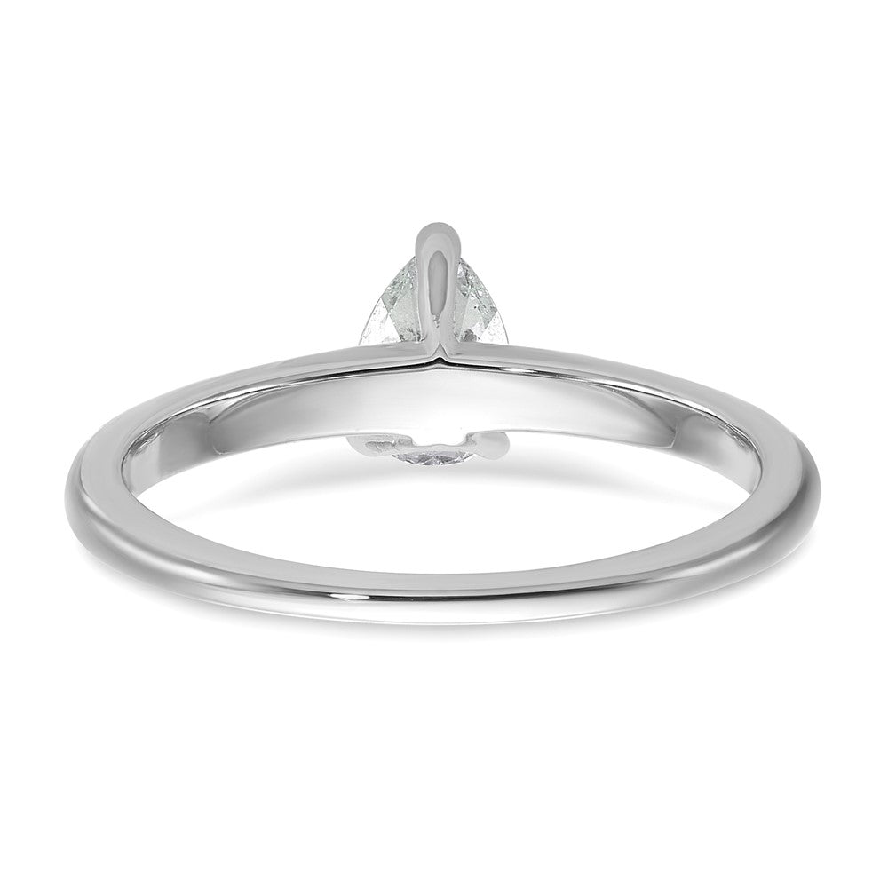 14K Weißgold Solitär-Verlobungsring mit 0,5 ct. laborgezüchtetem Diamant im Tropfenschliff, VS/SI+ G+