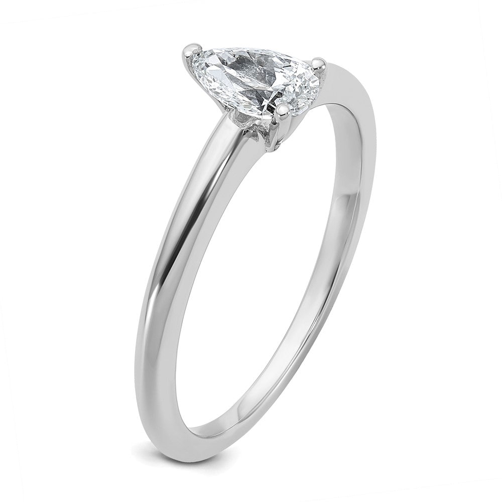 14K Weißgold Solitär-Verlobungsring mit 0,5 ct. laborgezüchtetem Diamant im Tropfenschliff, VS/SI+ G+