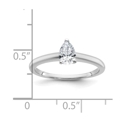 14K Weißgold Solitär-Verlobungsring mit 0,5 ct. laborgezüchtetem Diamant im Tropfenschliff, VS/SI+ G+