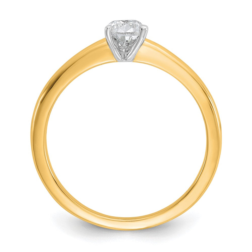 14K Bicolor Verlobungsring mit 0,5 ct. zertifiziertem, im Labor gezüchtetem Diamant VS/SI+ G+ im Birnenschliff, Solitär